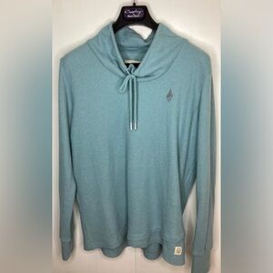 Straight Down blue waffle cotton women’s pullover. Lg.pullover